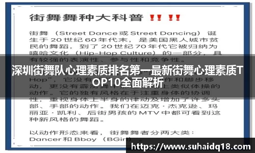 深圳街舞队心理素质排名第一最新街舞心理素质TOP10全面解析